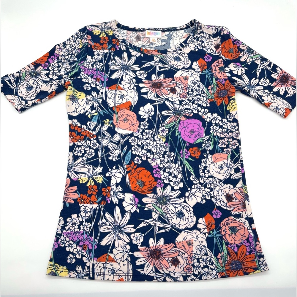 Lularoe shirt navy floral XS worn once